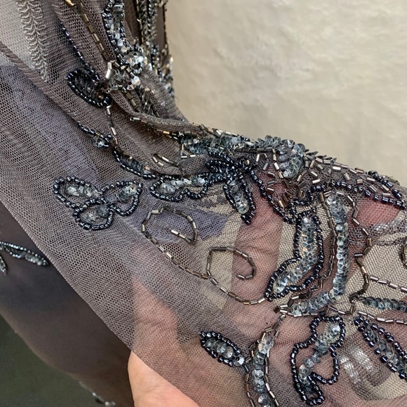 Pisarro Nights Beaded Dress-Size 10 - Picture 3 of 8